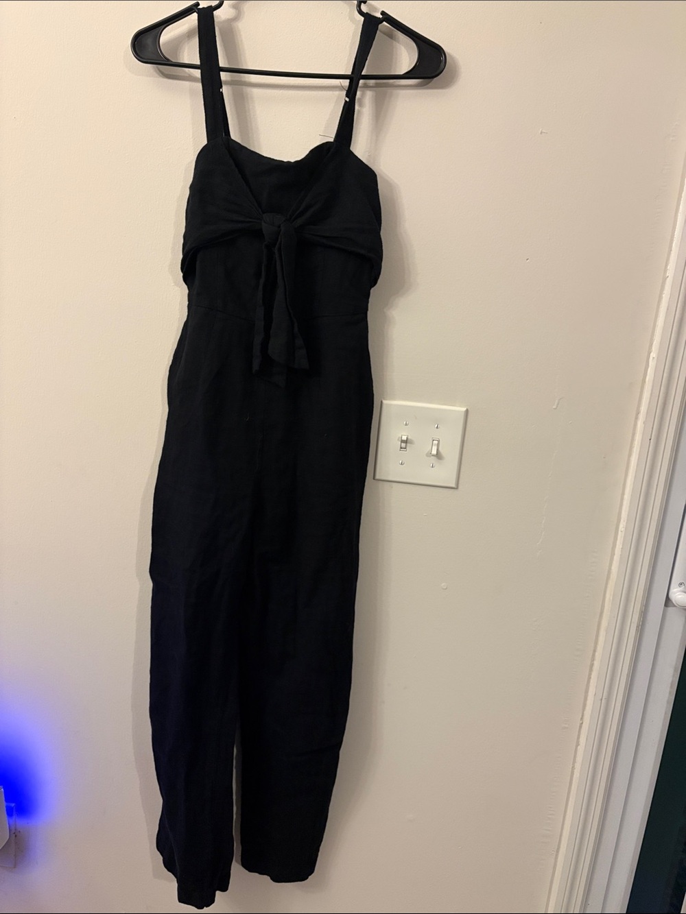 Abercrombie & Fitch Black Tie-Front Jumpsuit